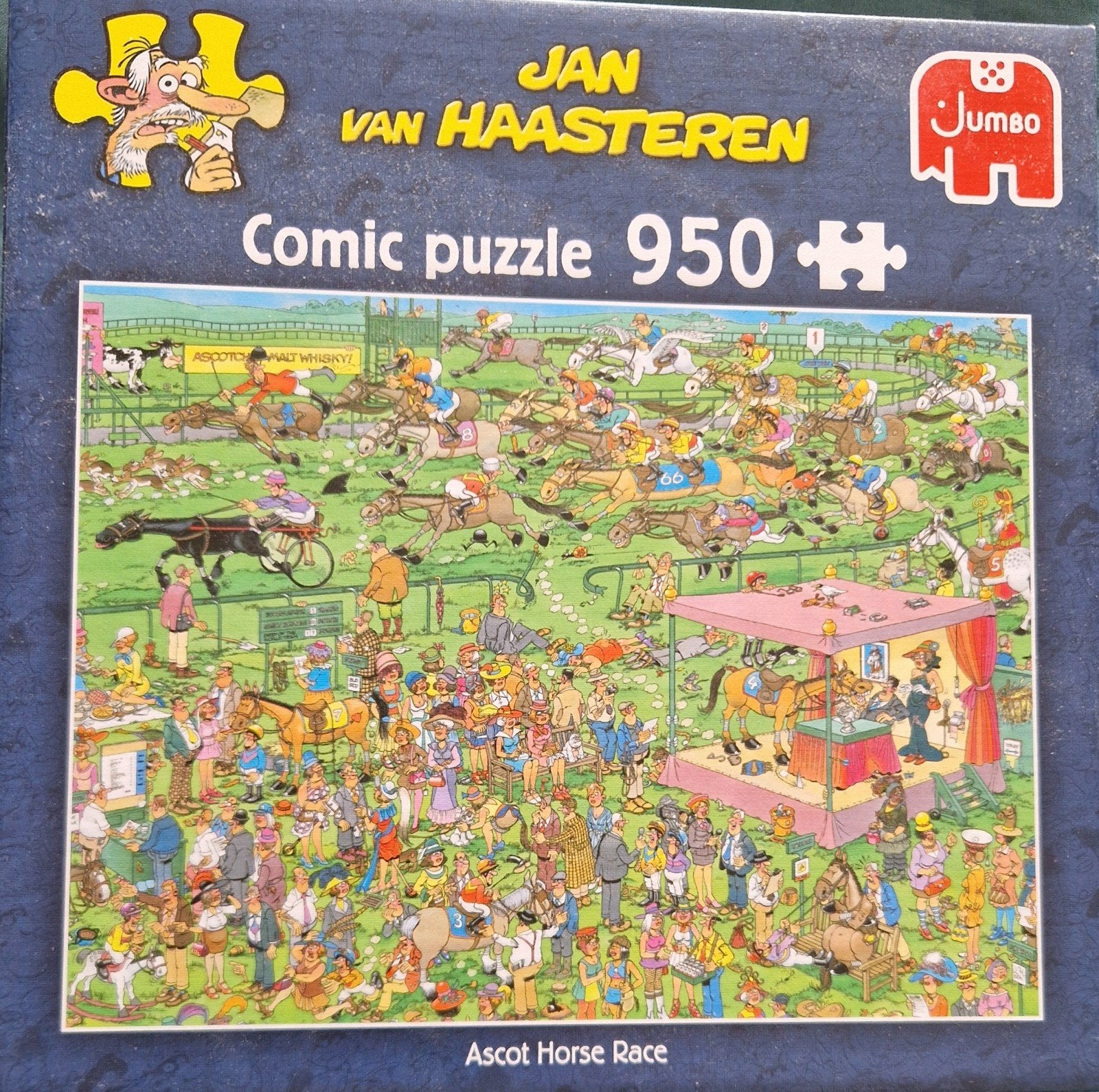 Jan van Haasteren Comic Puzzel Ascot Horse Race 950 stukjes, Ophalen of Verzenden, 500 t/m 1500 stukjes, Gebruikt, Legpuzzel