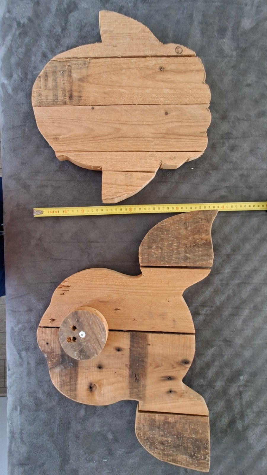Houten wanddecoratie varken en schaap - Handgemaakt, Huis en Inrichting, Woonaccessoires | Wanddecoraties, Ophalen, Gebruikt, Hout
