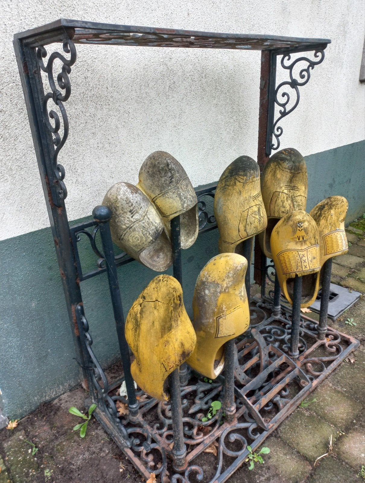 klompenrek gietijzer antiek, Ophalen