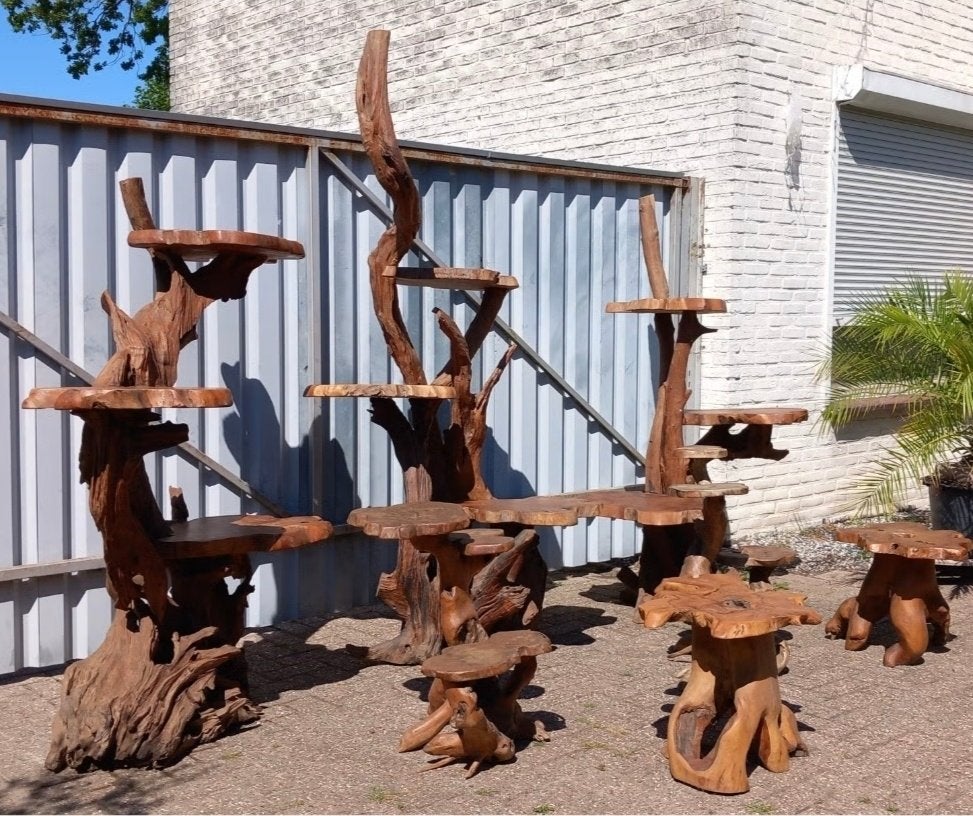 Bali teak root meubels displays bijzet tafel houtsnijwerk, Ophalen, Natuurlijk, 55 tot 75 cm, Zo goed als nieuw