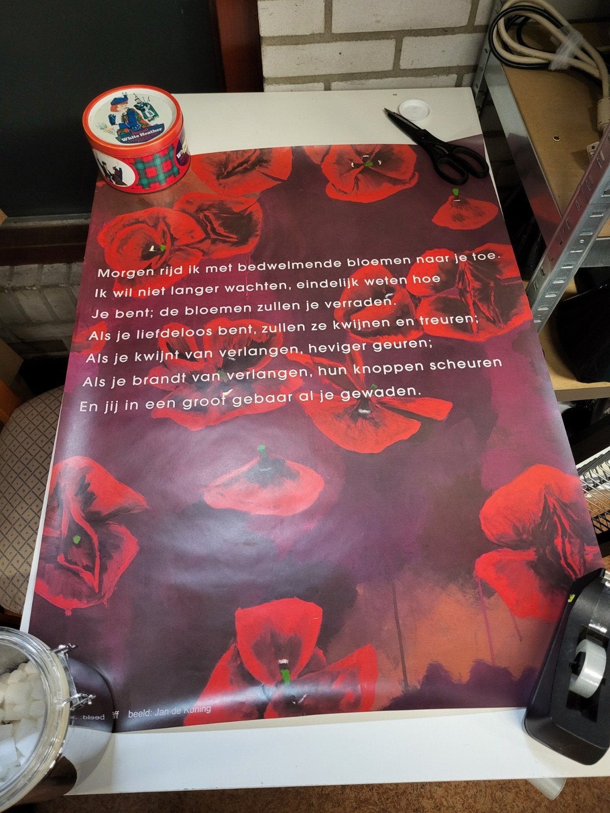 Poster Gedicht: J. Slauerhoff. Beeld: Jan de Koning, Ophalen of Verzenden