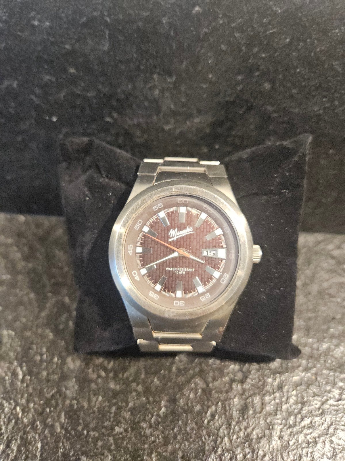 Memphis heren horloge rvs band en kast  10 atm, Ophalen of Verzenden, Staal, Overige merken
