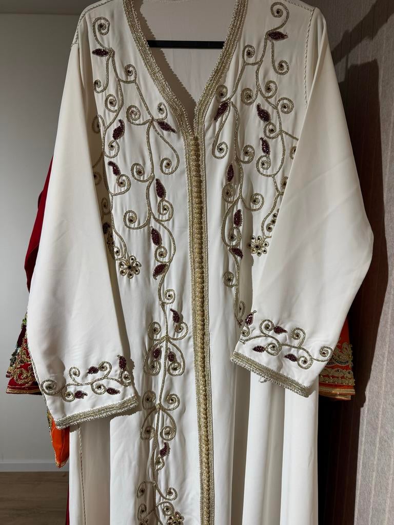 Witte Marokkaanse Kaftan, Overige typen, Wit, Zo goed als nieuw, Ophalen