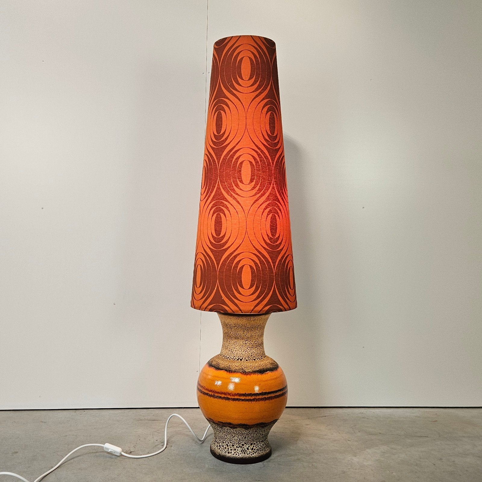 Vintage vloerlamp keramiek, Ophalen, Gebruikt, Vintage, E27 (groot)