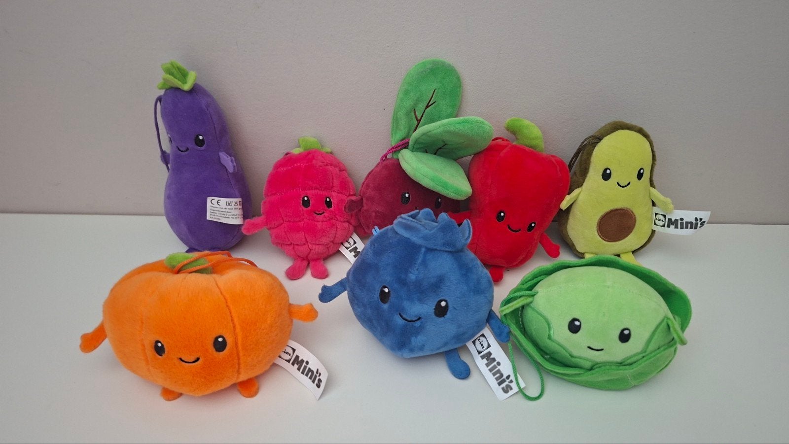 Lidl Minis Groenten en Fruit Knuffels, Overige typen, Ophalen of Verzenden, Meerkleurig, Klein (minder dan 20 cm)