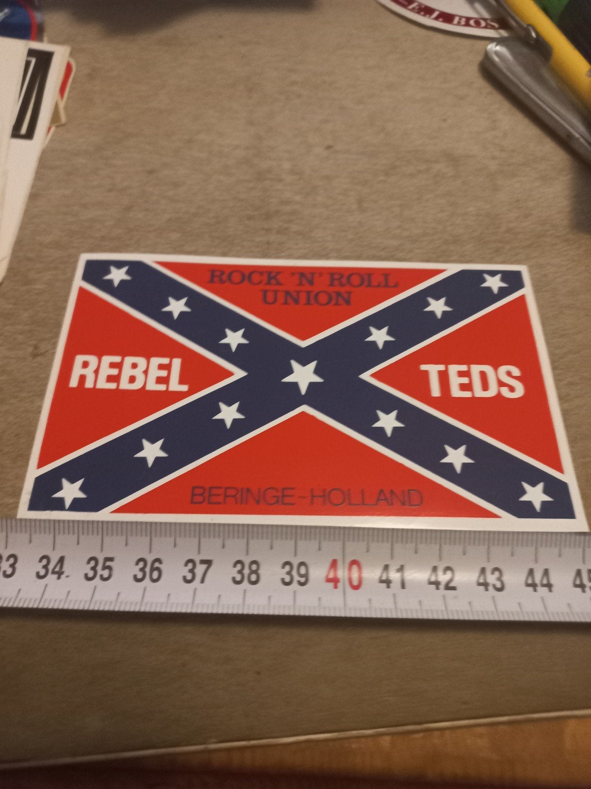 Rebel Rock 'n' Roll Union Teds Beringen-Holland Sticker, Ophalen of Verzenden, Gebruikt, Overige typen