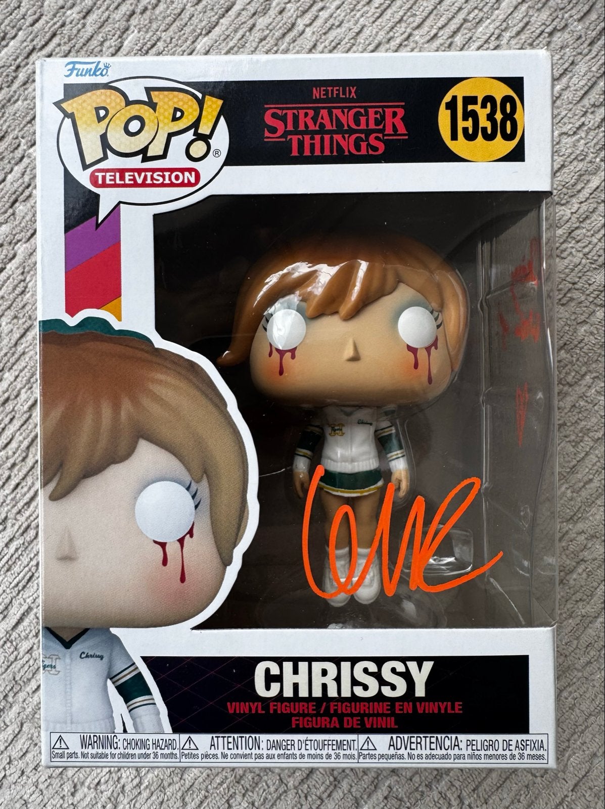 Funko Pop! Chrissy Cunningham Stranger Things Gesigneerd., Ophalen of Verzenden, Zo goed als nieuw, Jongen of Meisje