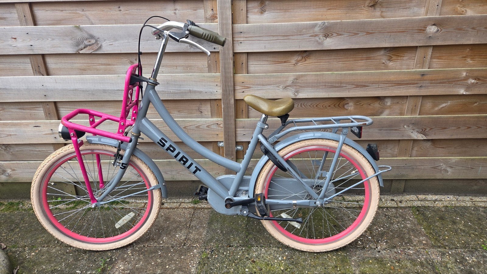 Spirit Cargo Roze/grijze fiets, Gebruikt, Velgrem, Versnellingen, Minder dan 47 cm