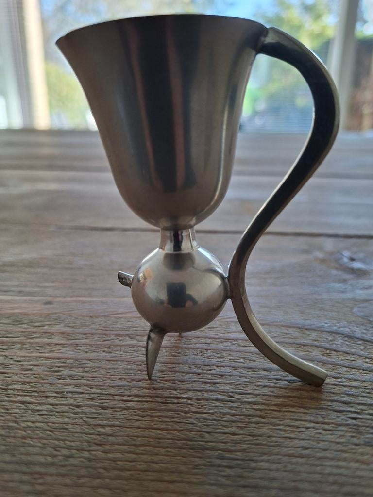 Kat Shotglas, Jigger, Kater shot, Poezen Shot Vintage Tinnen, Antiek en Kunst, Ophalen of Verzenden