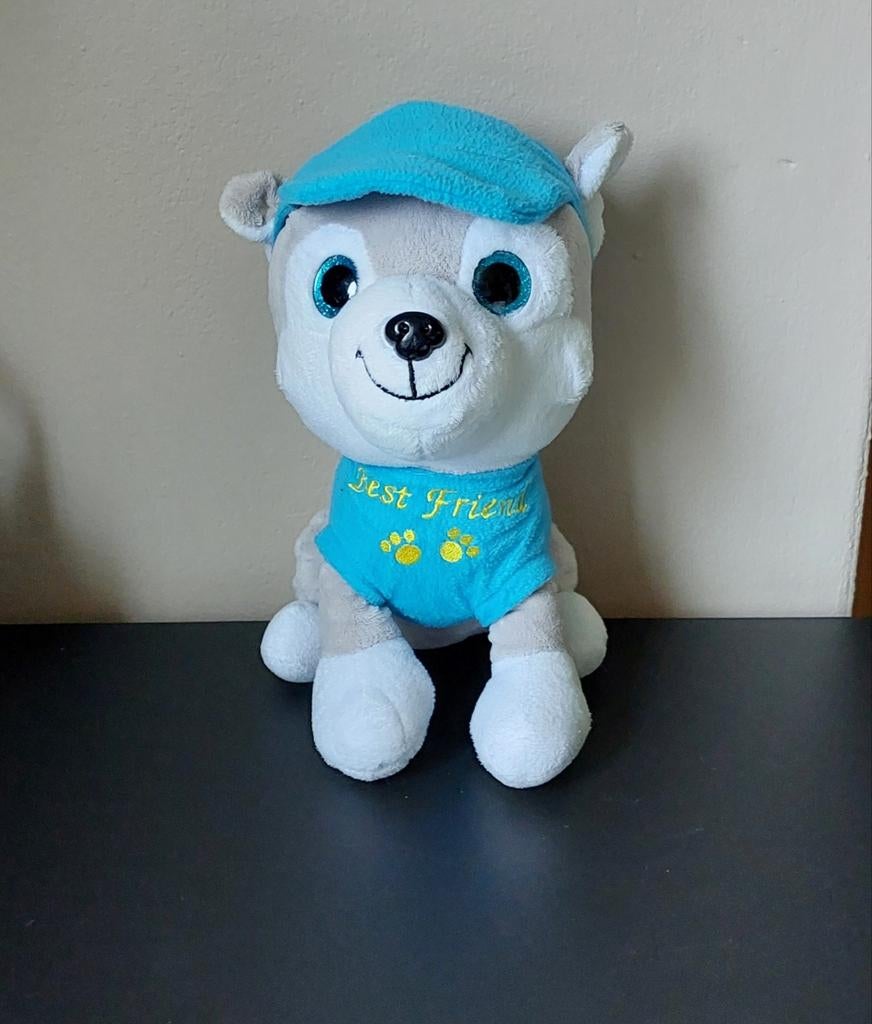Schattige Husky Knuffel met 'Best Friend' Shirt, Ophalen, Overige merken, Overige karakters, Grijs