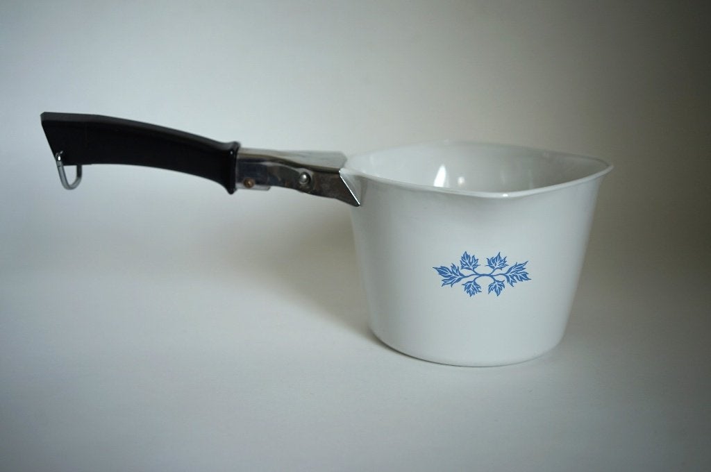 vintage pyroflam PA-20-B sauspan van glaskeramiek met greep, Ophalen of Verzenden, Gebruikt, Glas, Overige typen