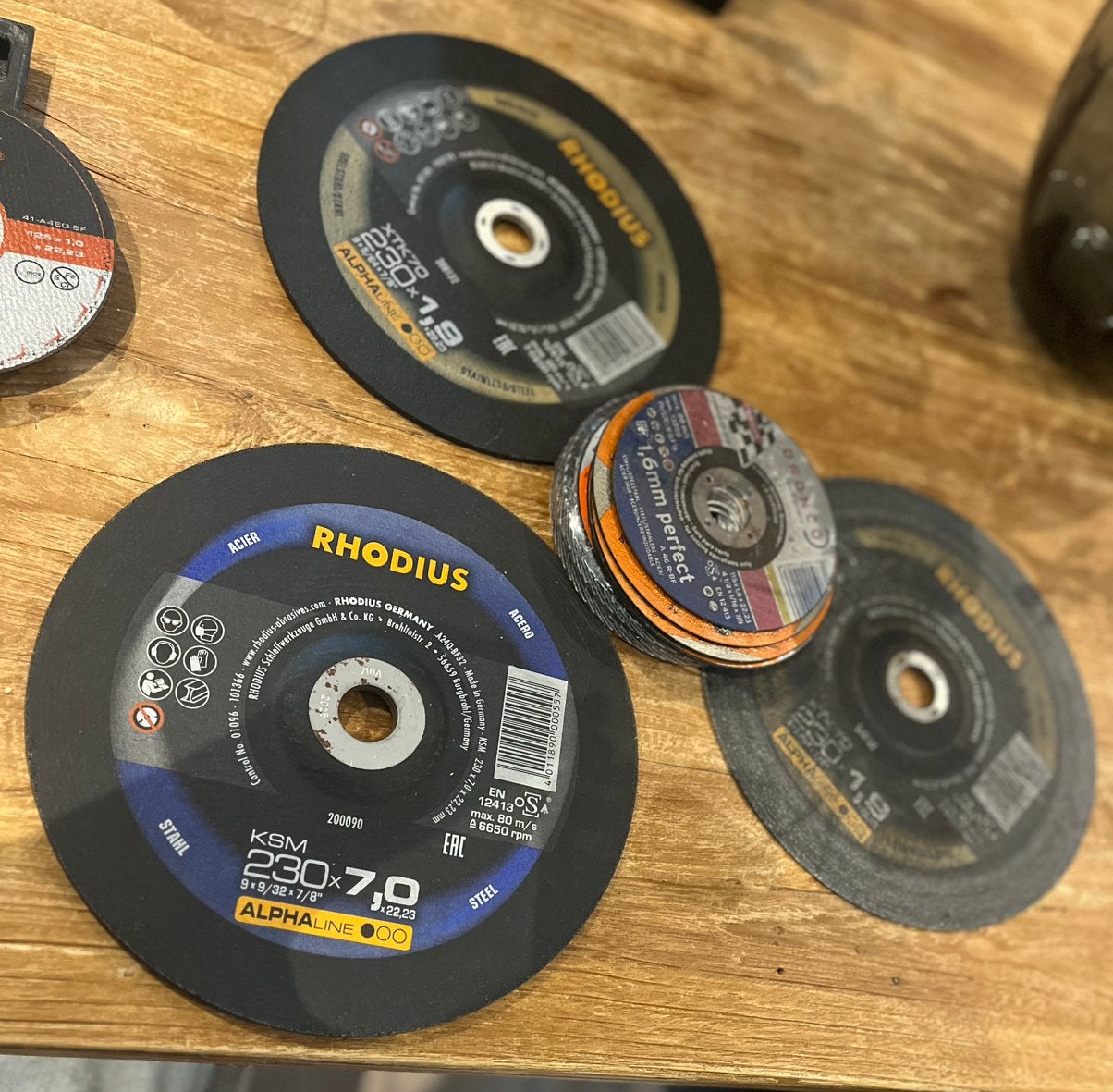 Slijpschijven meerdere maten Rhodius en Werckmann, Ophalen of Verzenden, Nieuw, Minder dan 700 watt, Haakse handslijpmachine