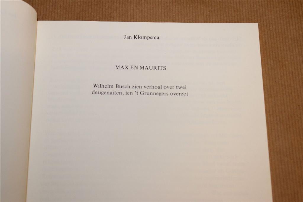 Max en Maurits — Wilhelm Busch in 't Gronings, Ophalen of Verzenden, Gelezen
