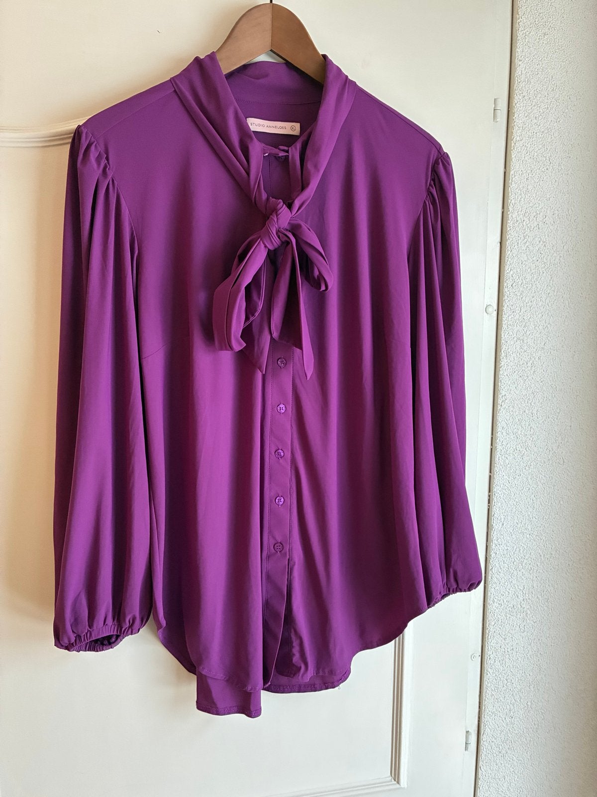 Prachtige Studio Anneloes Blouse met Strik - Maat XL, Verzenden, Zo goed als nieuw, Maat 42/44 (L), Paars