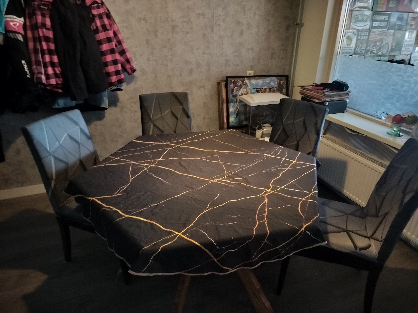 eettafel met stoelen, Ophalen, Gebruikt, Overige vormen, 100 tot 150 cm