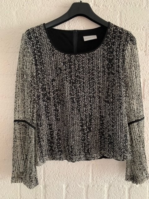 Shirt/Blouse met rits aan achterkant Hermann Lange maat 38, Maat 38/40 (M), Zwart, Hermann lange, Ophalen of Verzenden