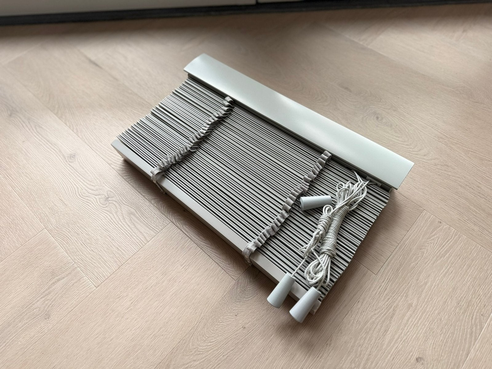 Mooie smalle houten jaloeziën – Grijs, Ophalen, Jaloezie, 45 cm, 255 cm