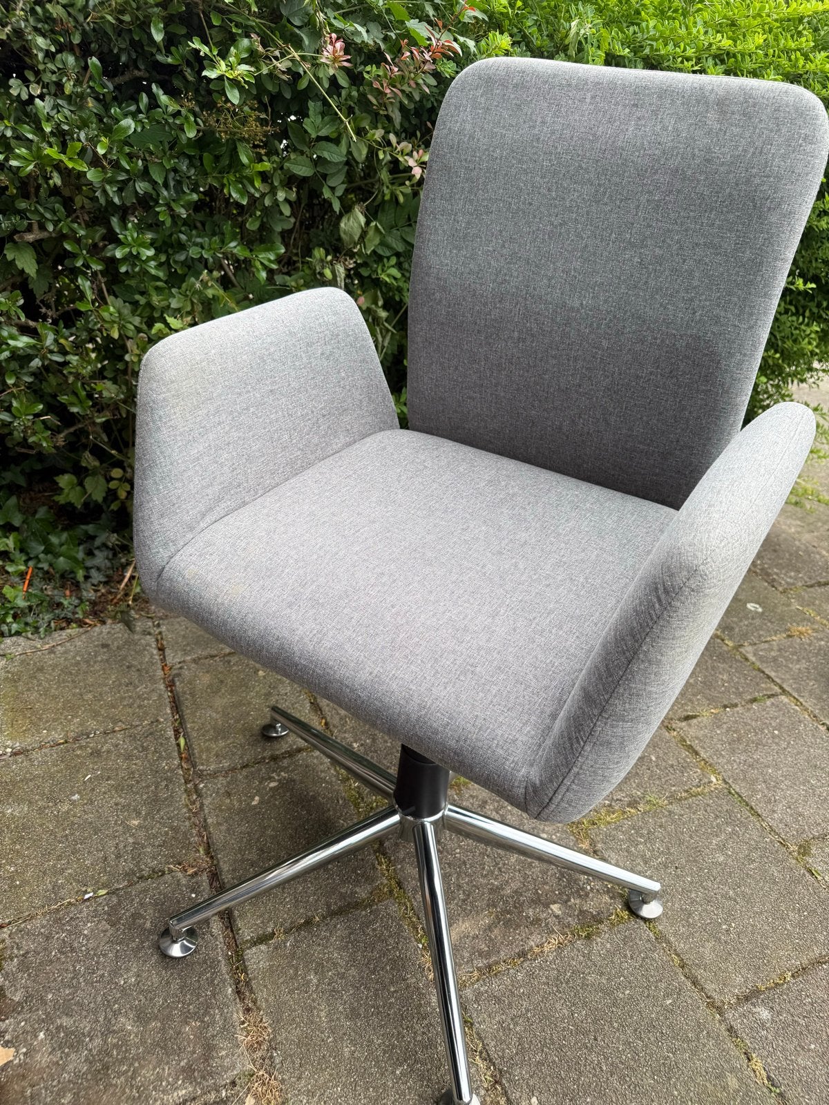 Grijze Bureaustoel met Stoffen Bekleding, Ophalen of Verzenden, Gebruikt, Grijs, Bureaustoel
