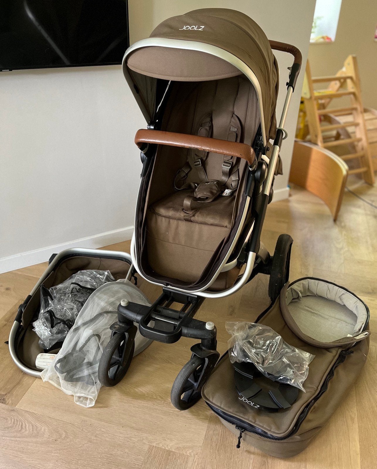 Joolz day duo kinderwagen groen met accessoires opknappertje, Overige merken, Gebruikt, Duowagen, Ophalen of Verzenden