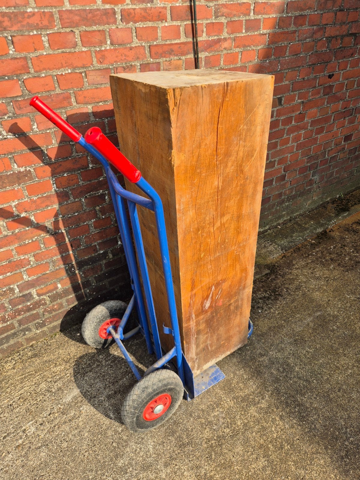Houten blok, Ophalen, Zo goed als nieuw, 50 mm of meer, Balk