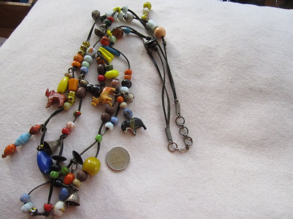22.  Schitterende oude ketting,  90 cm, BOHO chic, Ophalen, Overige materialen, Ketting