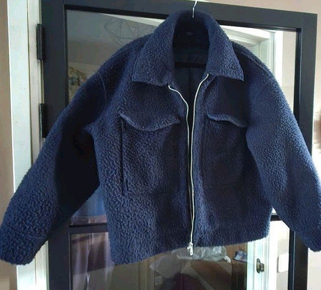 Tussenjas Herfst Donkerblauw XL HEMA damesjas, Ophalen, Maat 46/48 (XL) of groter, Blauw