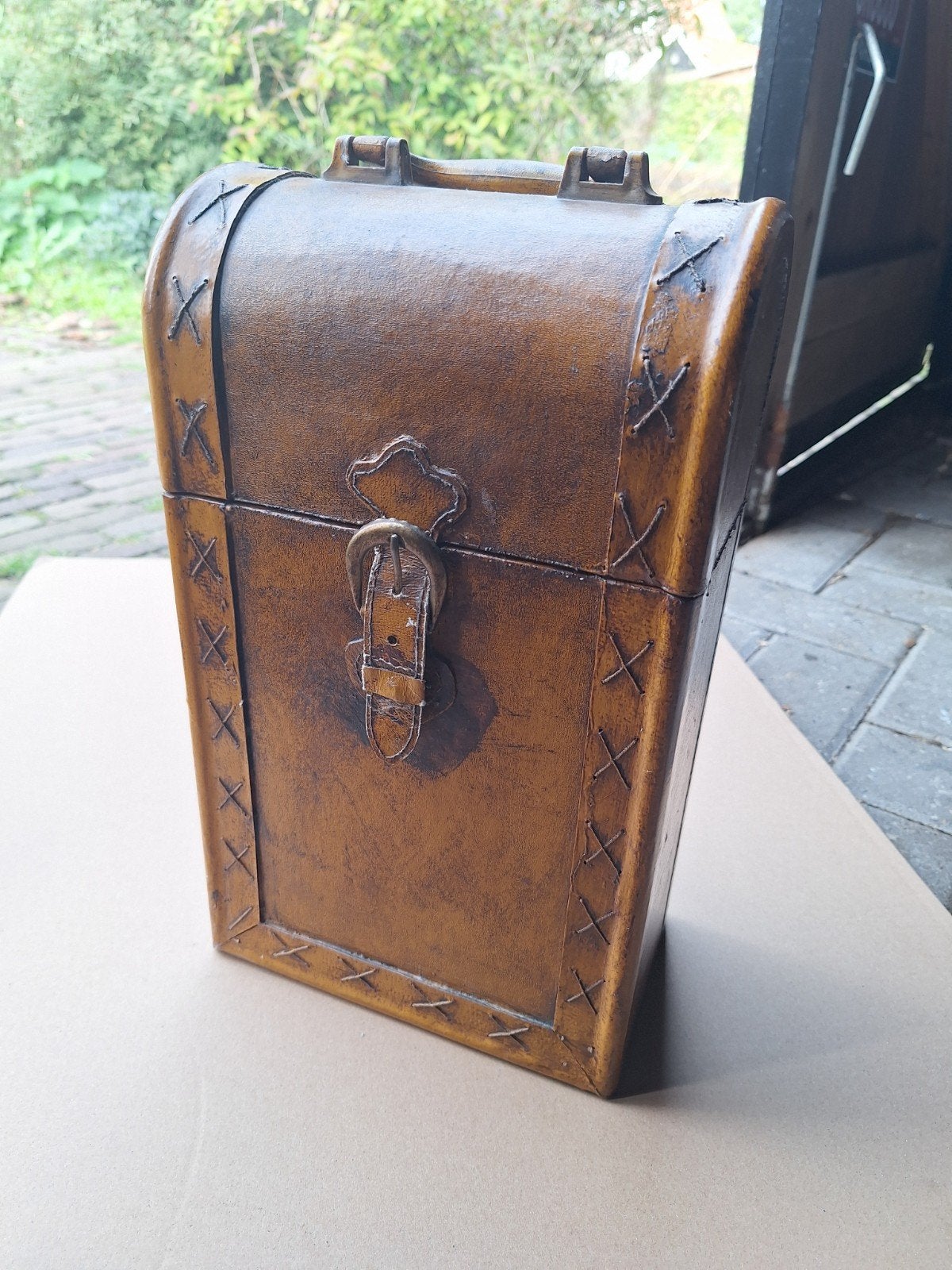 Vintage houten wijnkoffer, Ophalen of Verzenden, Hout, Minder dan 5 flessen
