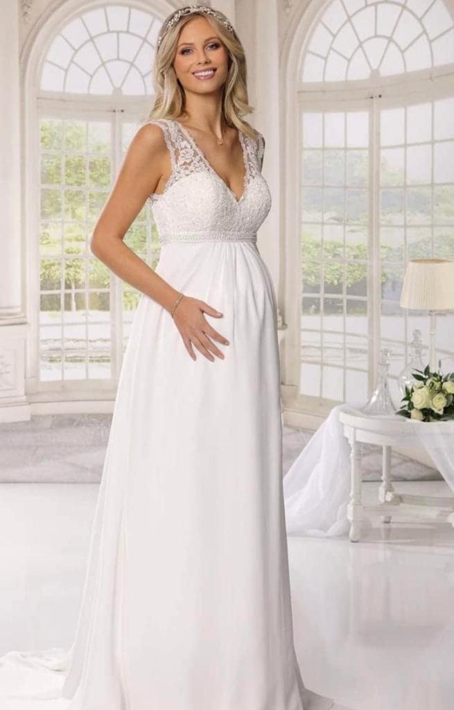 Zwanger? Zwangerschapstrouwjurk zwangerschaps trouwjurk, Kleding | Dames, Trouwkleding en Trouwaccessoires, Ophalen, Nieuw, Wit