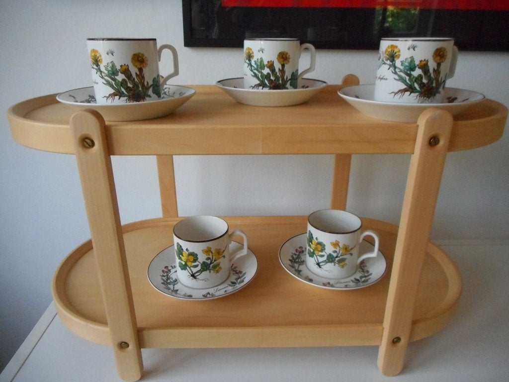 Kop en schotels van Villeroy & Boch Botanica, 5 stuks, Villeroy & Boch, Ophalen of Verzenden, Zo goed als nieuw, Overige stijlen