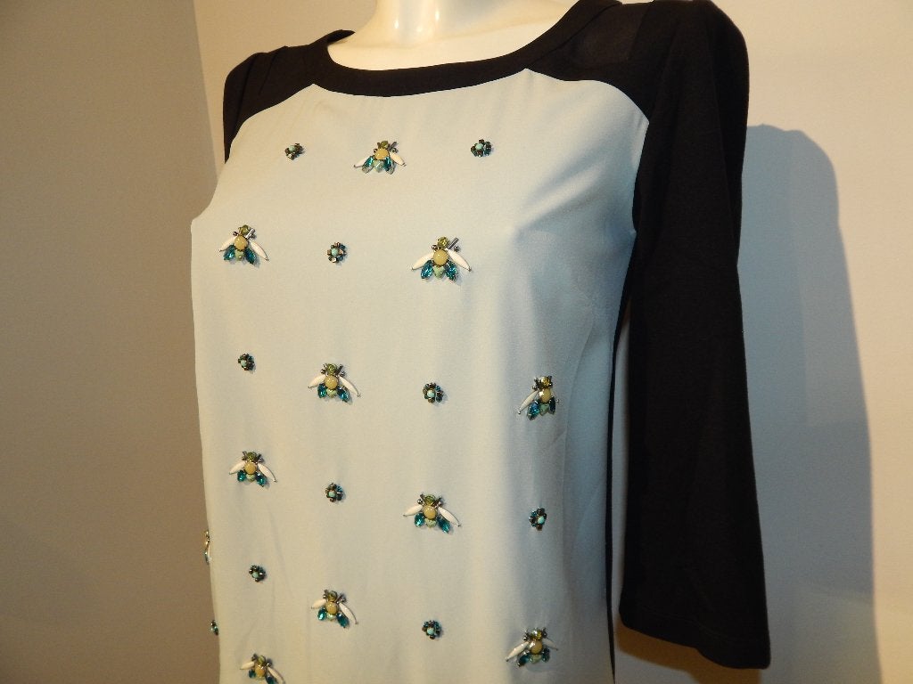 Karen Millen top bijen werk van kraaltjes kleur voorkant S, Verzenden, Zo goed als nieuw, Korte mouw, Maat 36 (S)