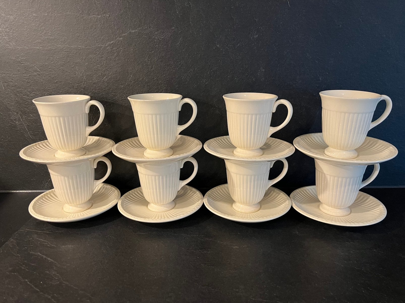 Wedgwood Edme kop en schotels hoog model (8), Ophalen of Verzenden