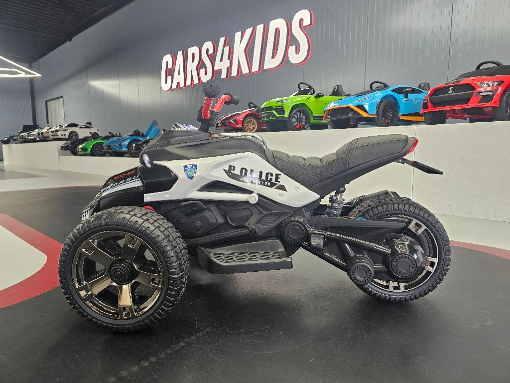 Kindermotor Spyder politie - 24 volt - leren zit, Kinderen en Baby's, Ophalen of Verzenden, Nieuw, Afstandsbediening