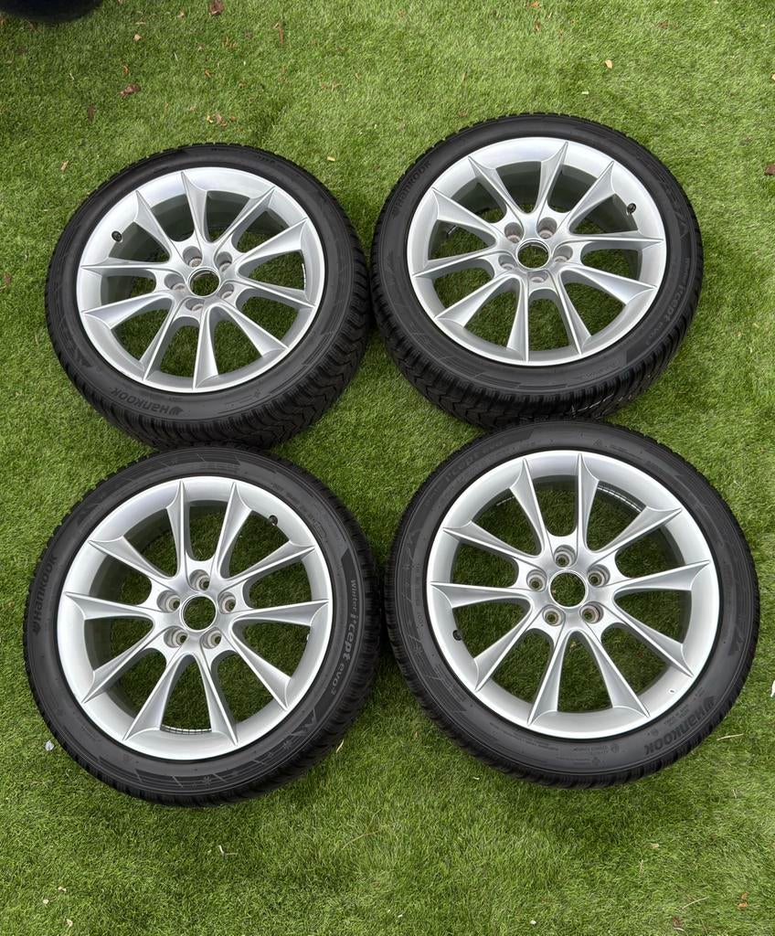 Saab Alu 65 velgen met Hankook winterbanden, Auto-onderdelen, Banden en Velgen, Ophalen, 18 inch, Gebruikt, Banden en Velgen