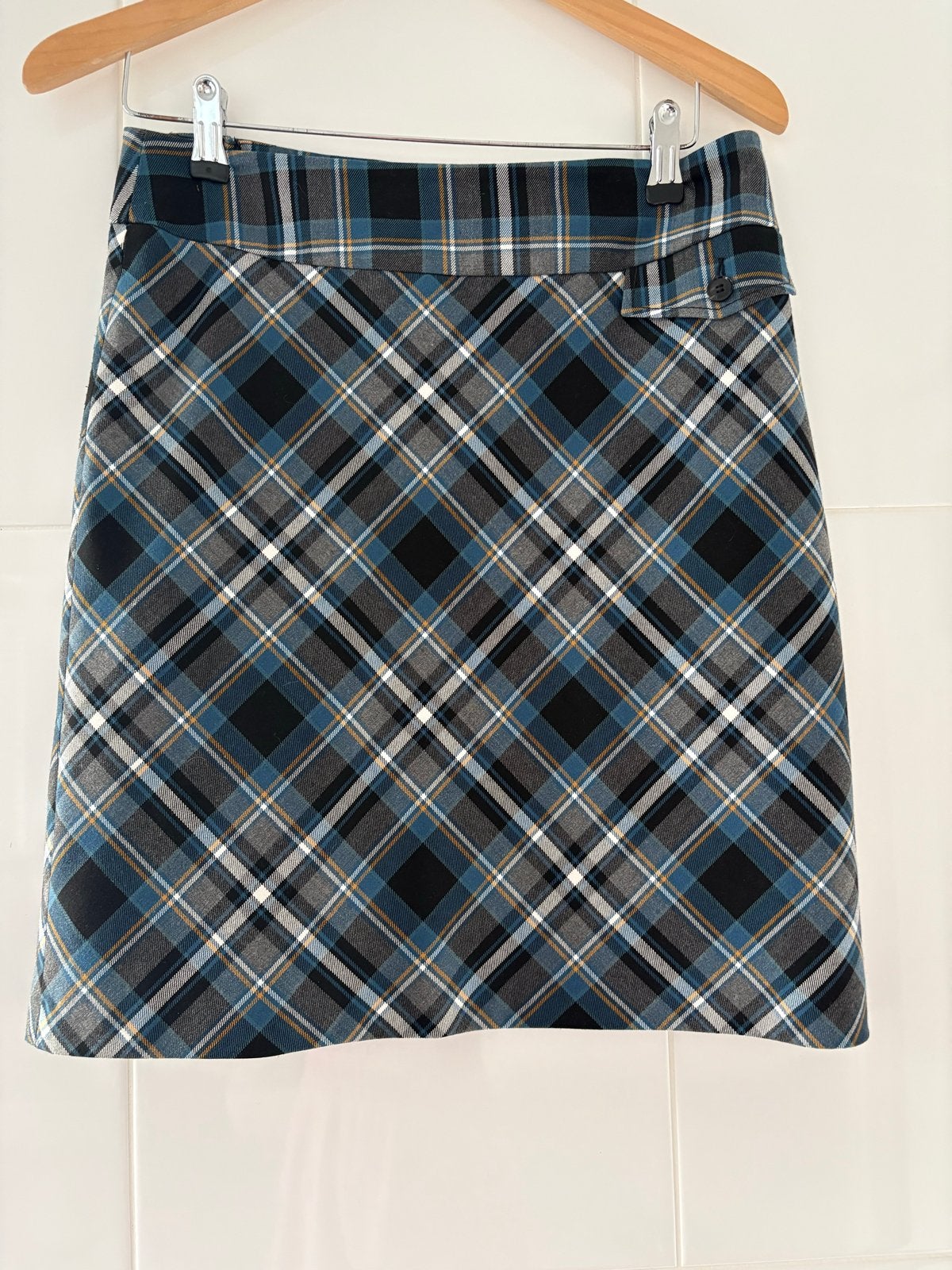 Comma geruite rok maat 38, Maat 38/40 (M), Blauw, Ophalen of Verzenden, Gedragen