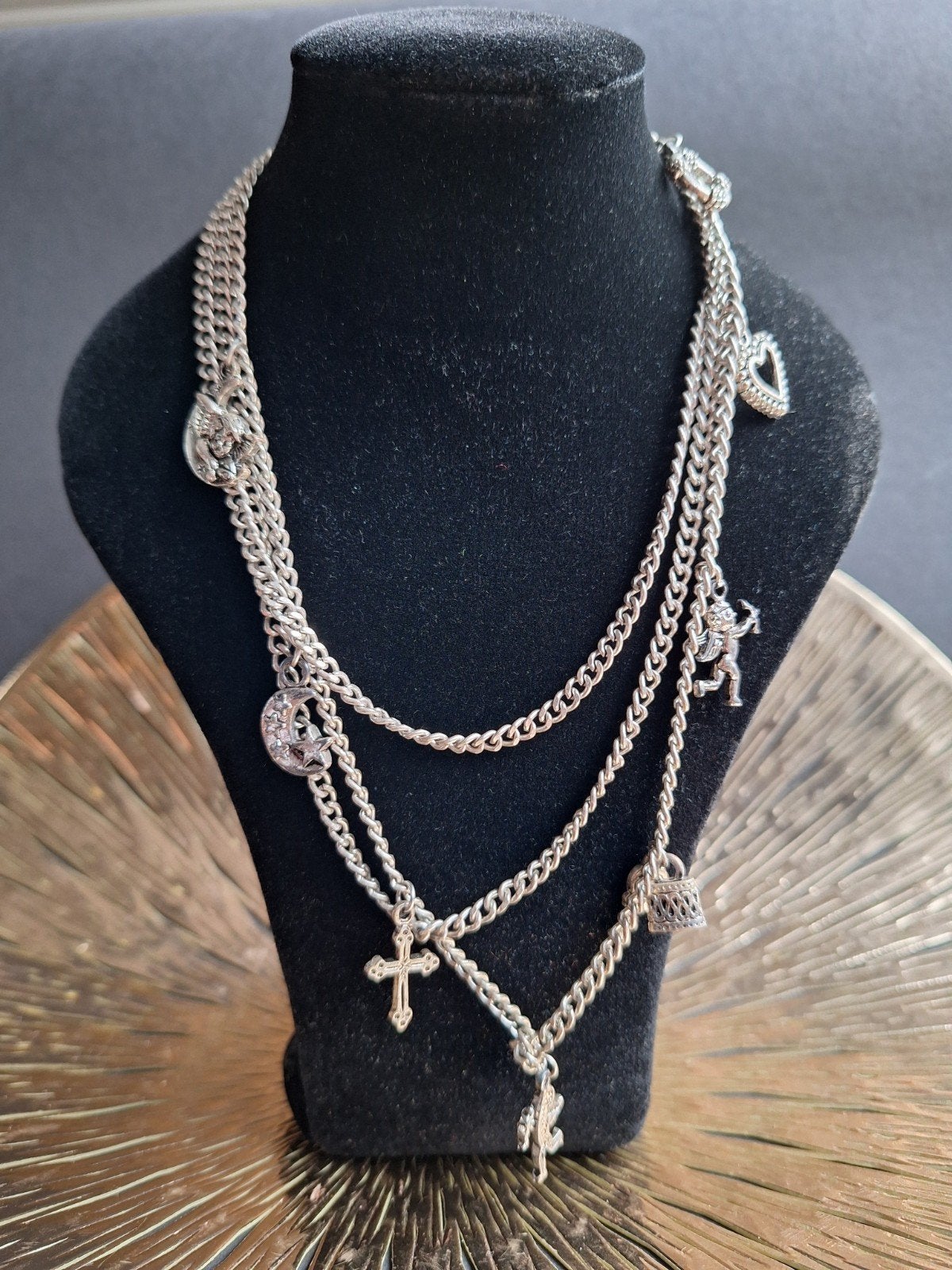Nieuwe 3-strengs bedelketting - ca. 35 cm, Nieuw, Ophalen of Verzenden, Zilver, Overige materialen