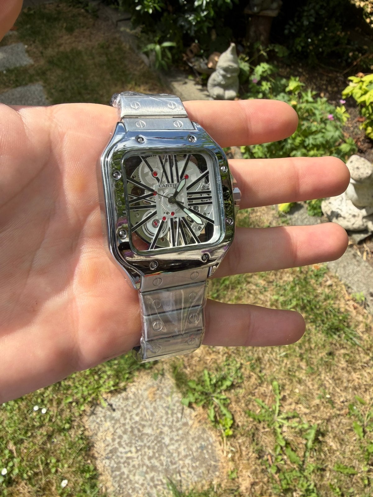 NIEUW! Cartier Santos Skeleton - 40 mm - Mechanisch uurwerk, Ophalen of Verzenden, Staal, Overige merken, 1960 of later