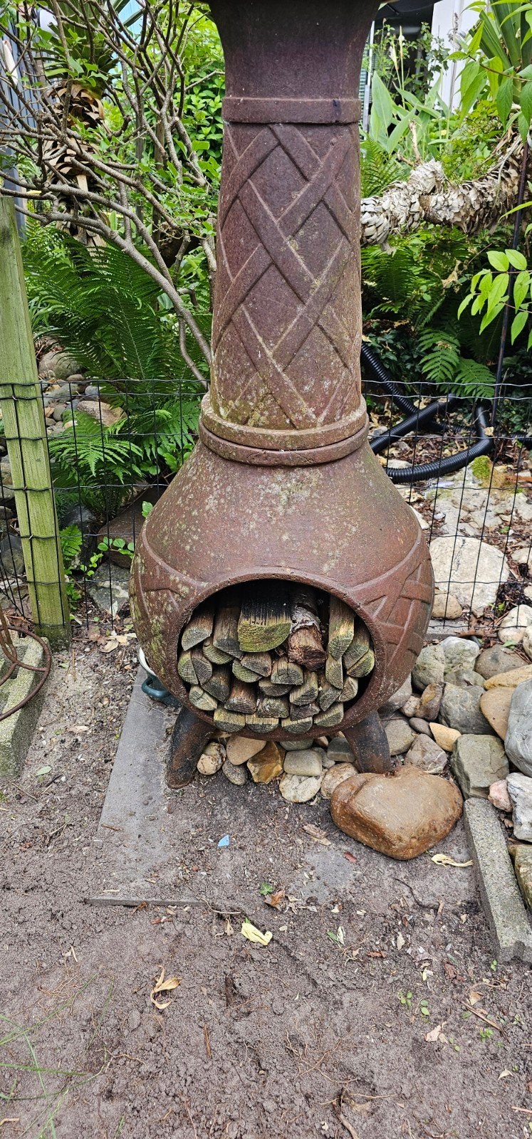Gietijzeren tuinhaard/potkachel, Tuin en Terras, Tuinhaarden, Ophalen, Gebruikt