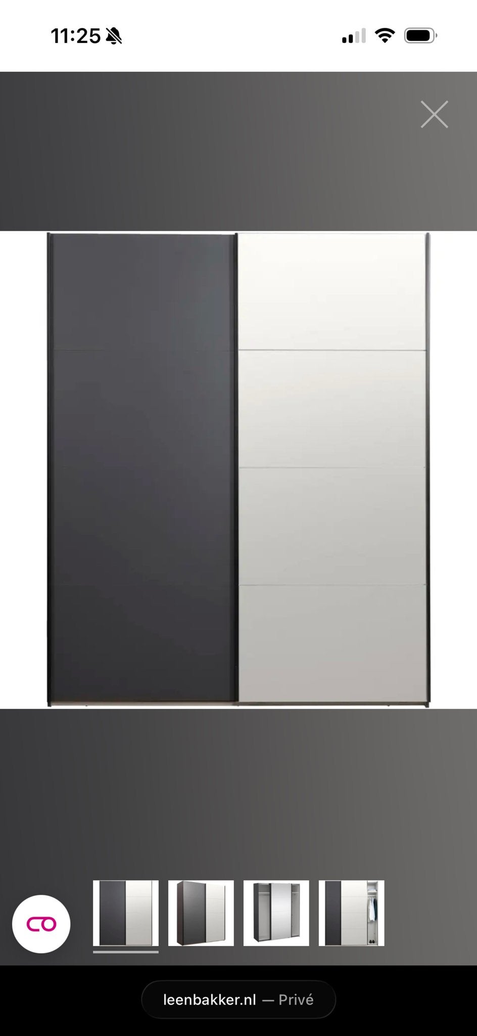 Kledingkast met schuifdeuren en spiegel, Gebruikt, 200 cm of meer, 150 tot 200 cm, Ophalen of Verzenden