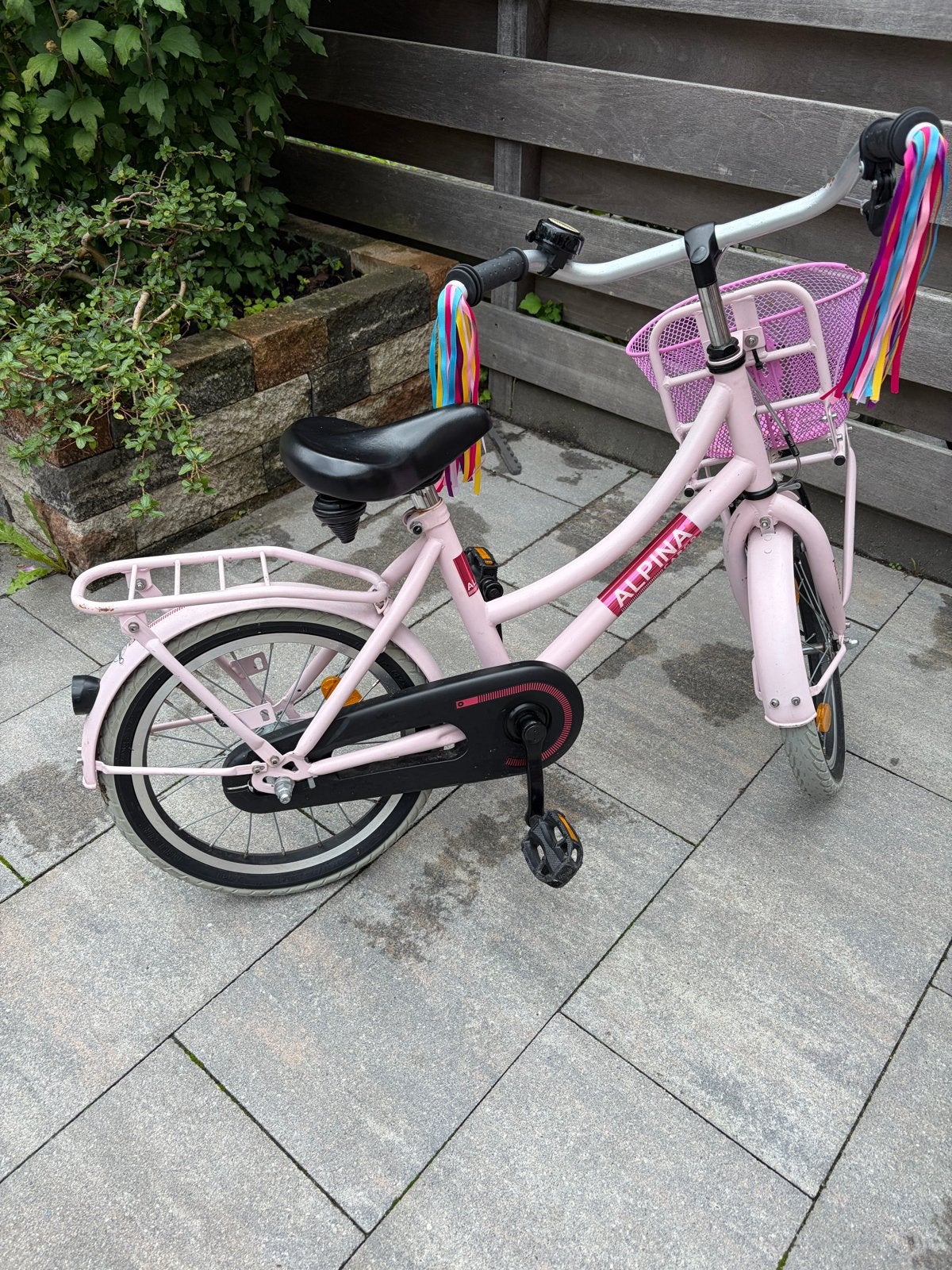 Alpina Meisjesfiets 16 inch - Roze, Ophalen, Terugtraprem, Gebruikt, Handrem