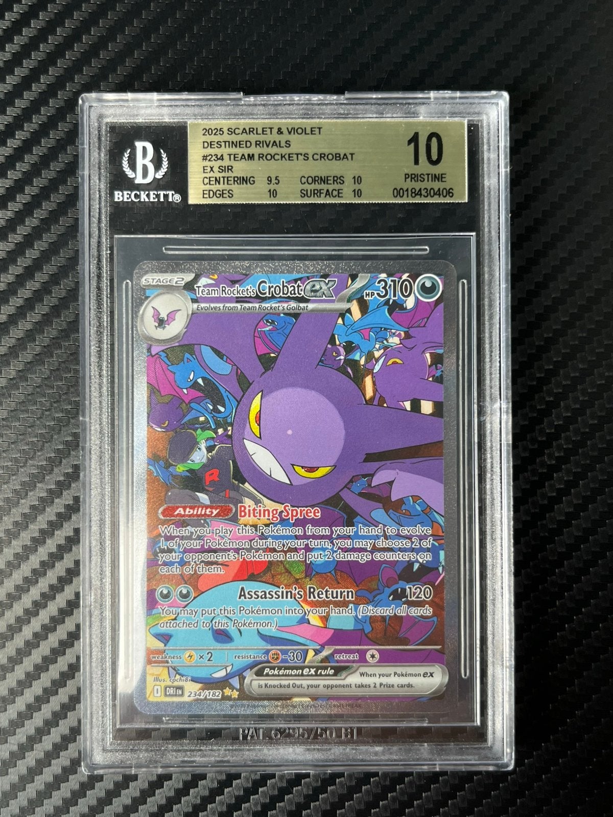 Pokemon Crobat ex Destined Rivals 234 BGS PRISTINE 10, Hobby en Vrije tijd, Verzamelkaartspellen | Pokémon, Ophalen of Verzenden