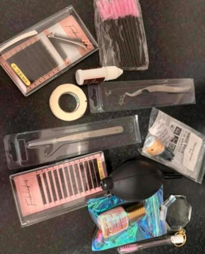 Wimperextensions starters pakket, Ogen, Zwart, Ophalen of Verzenden, Zo goed als nieuw