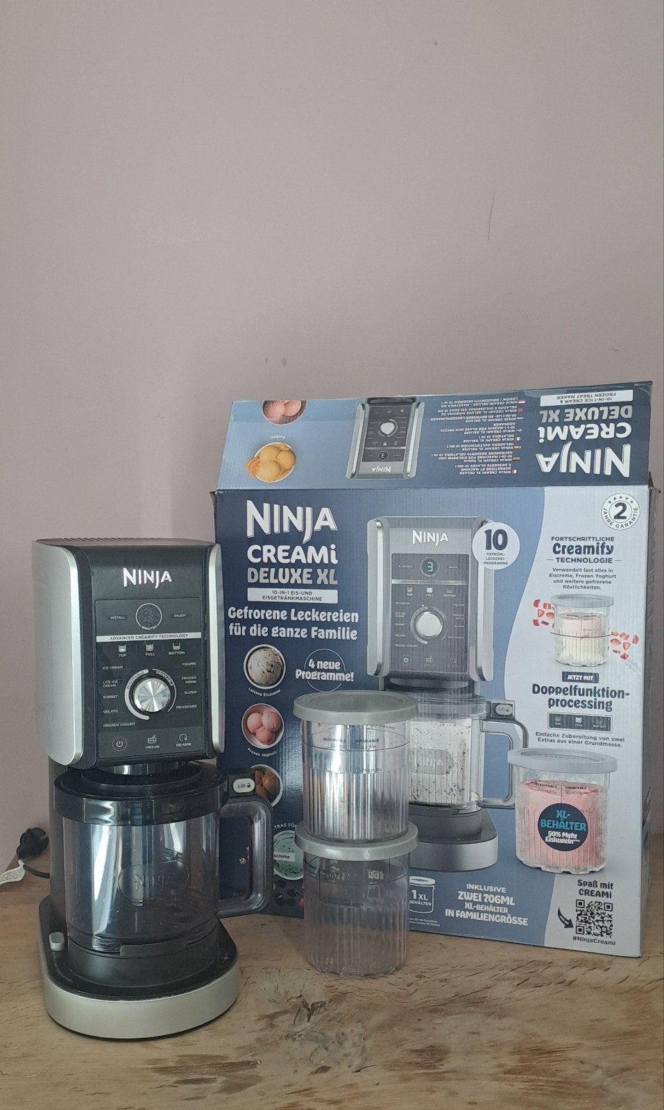 Ninja Creami Deluxe XL IJsmachine, Witgoed en Apparatuur, Ophalen of Verzenden, Zo goed als nieuw, Zelfvriezend