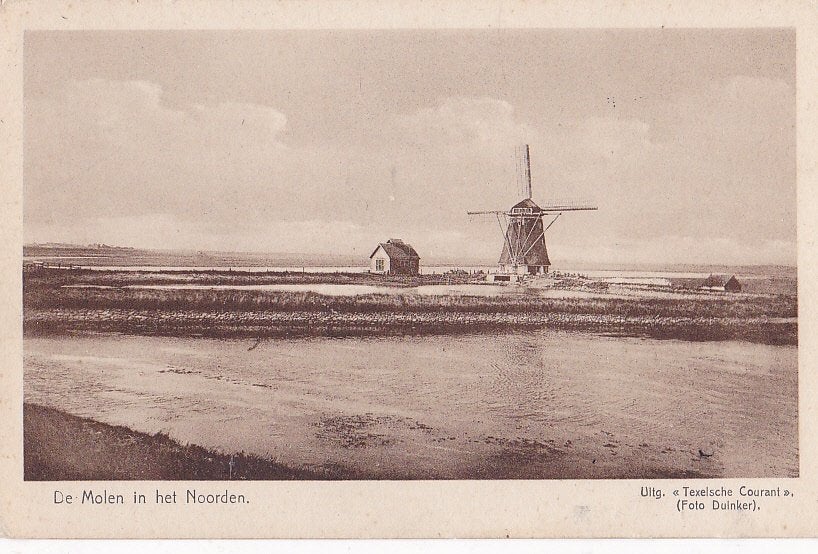 Texel. Molen., Verzenden, 1920 tot 1940, Gelopen, Waddeneilanden