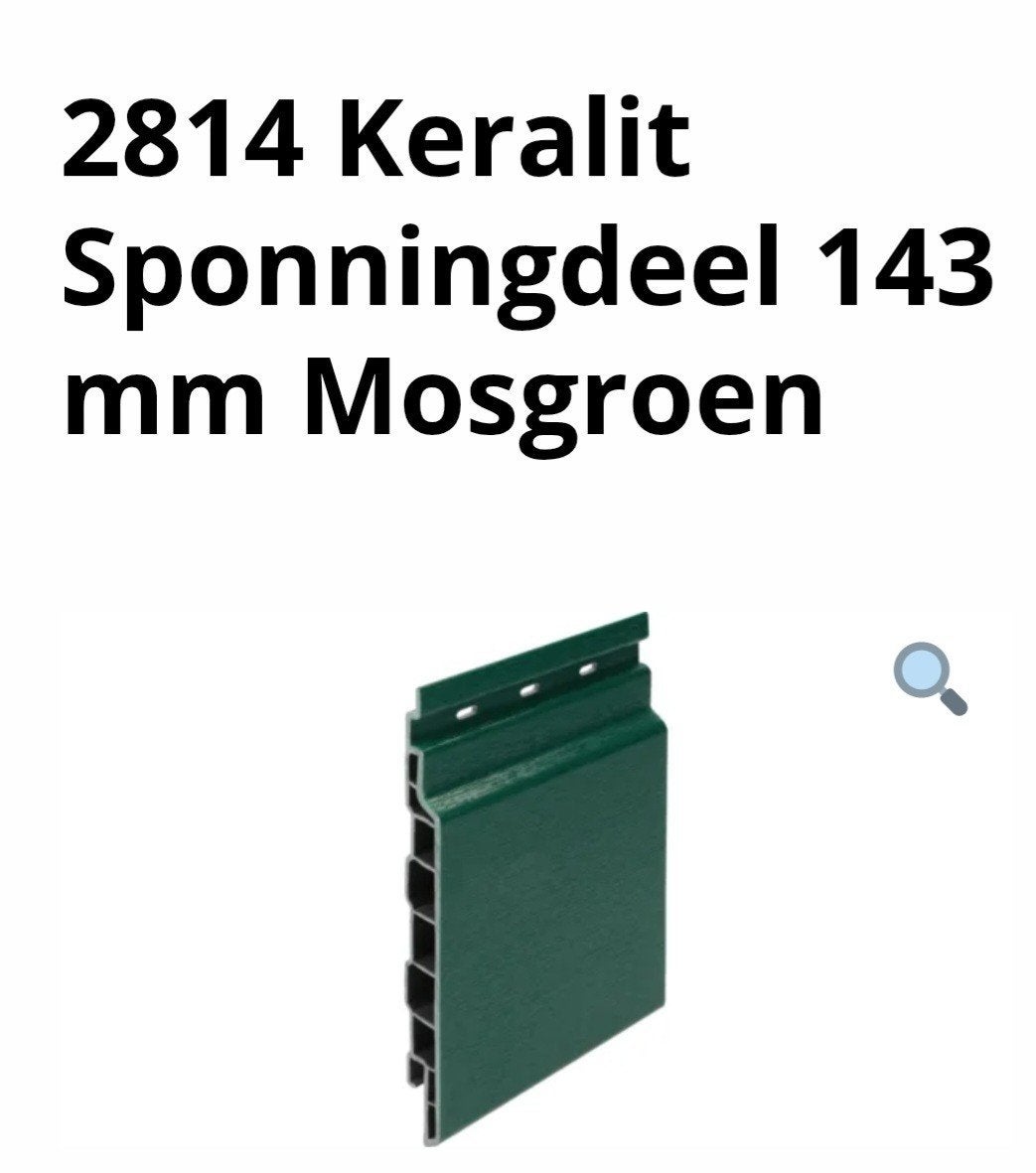 Keralit Mosgroen Sponningdeel 143 mm ral 6005, Ophalen of Verzenden, Nieuw