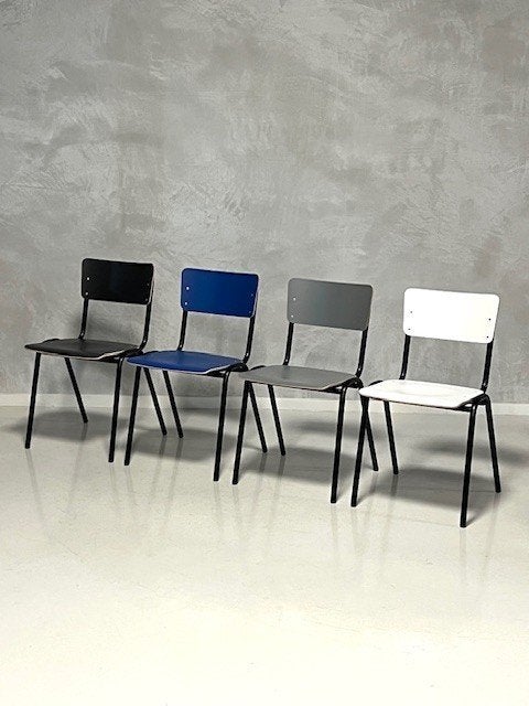 Retro eetkamerstoelen nieuw melamine 6 kleuren prijs p/stuk, Overige kleuren, ., Vintage, Nieuw