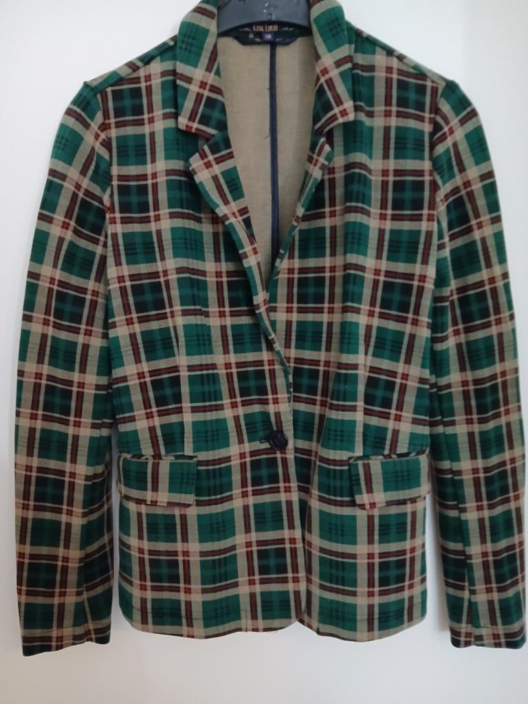 Maat 38 King Louie Daisy blazer jasje geruit retro vintage, Kleding | Dames, Jasjes, Kostuums en Pakken, Maat 38/40 (M), Ophalen of Verzenden
