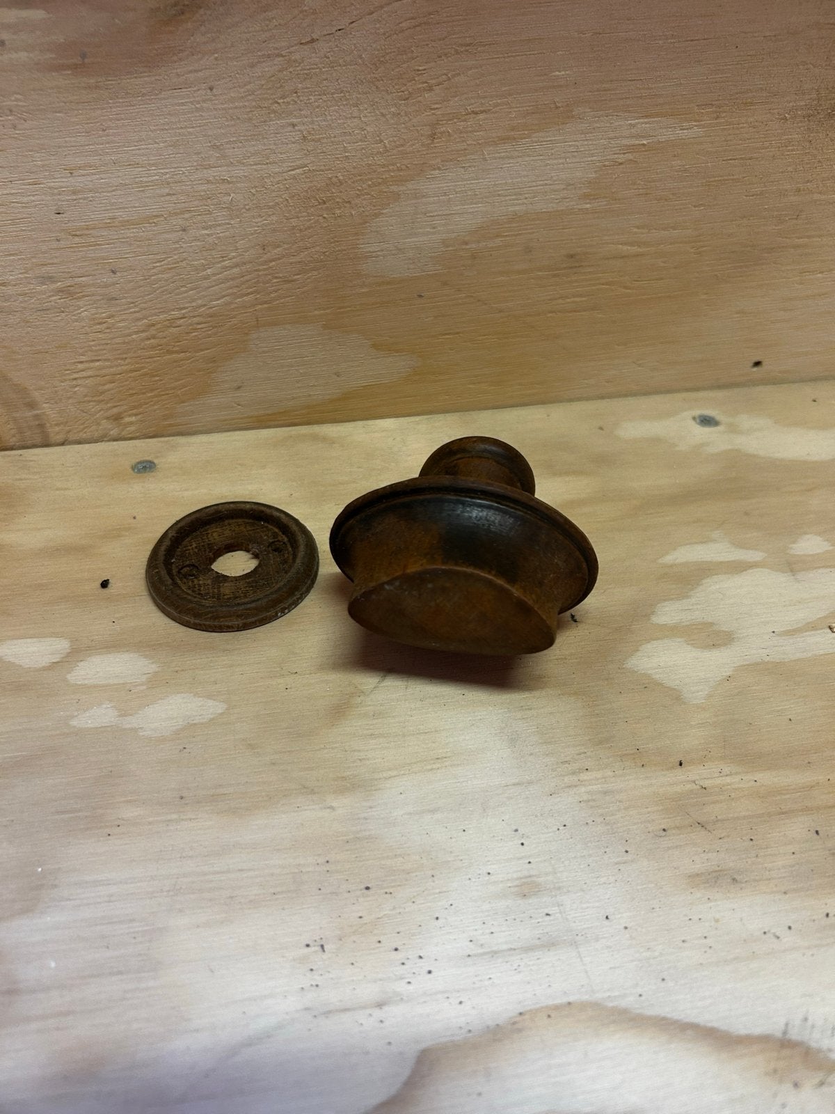 Ovale houten deurknop jaren '30 - Vintage stijl, Ophalen of Verzenden
