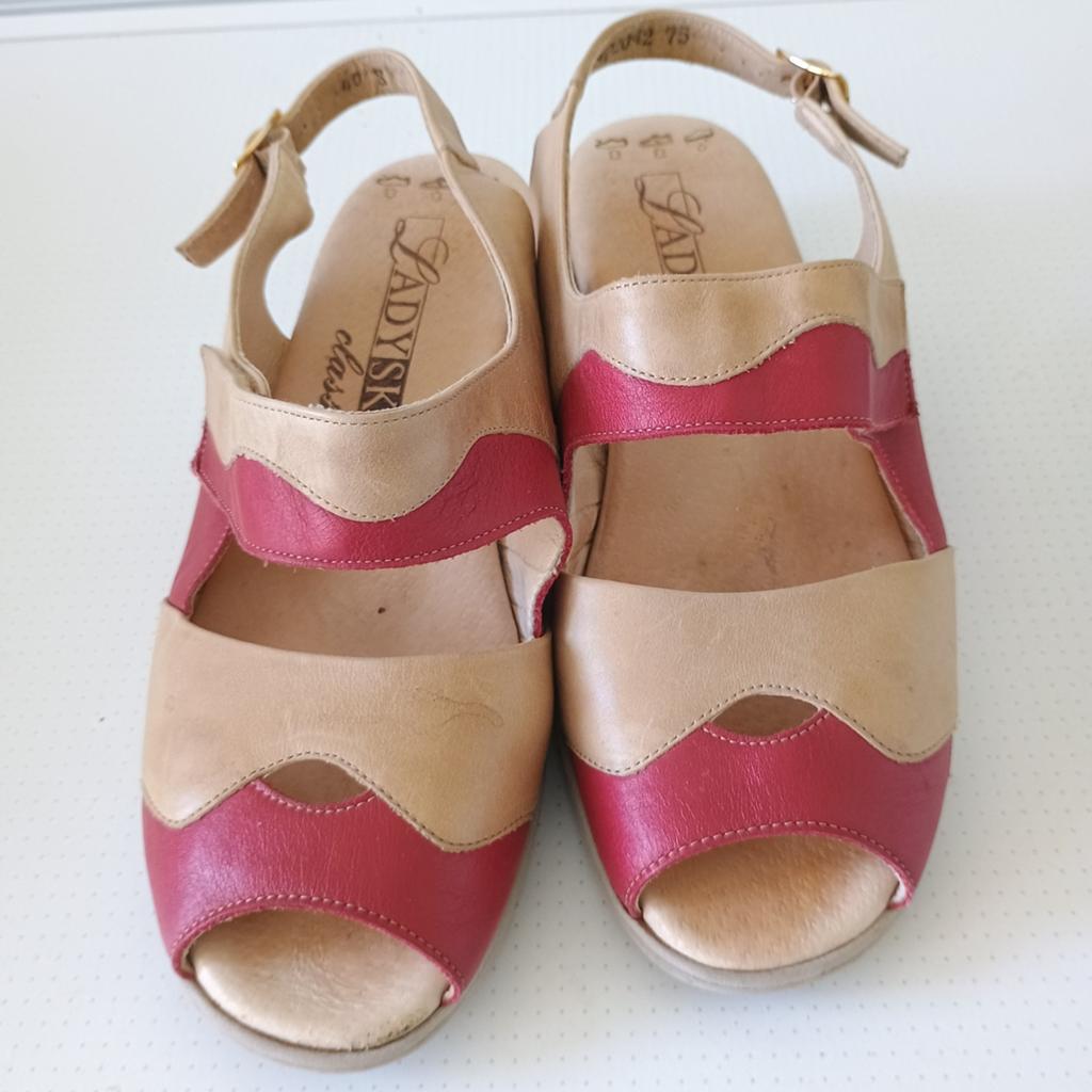 Leren Ladysko sandalen maat 40, Ophalen of Verzenden, Zo goed als nieuw, Sandalen of Muiltjes