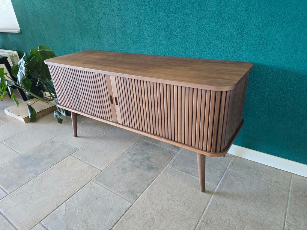 Zuiver Barbier Walnoten TV Meubel, Ophalen, Zo goed als nieuw, 25 tot 50 cm, Minder dan 100 cm