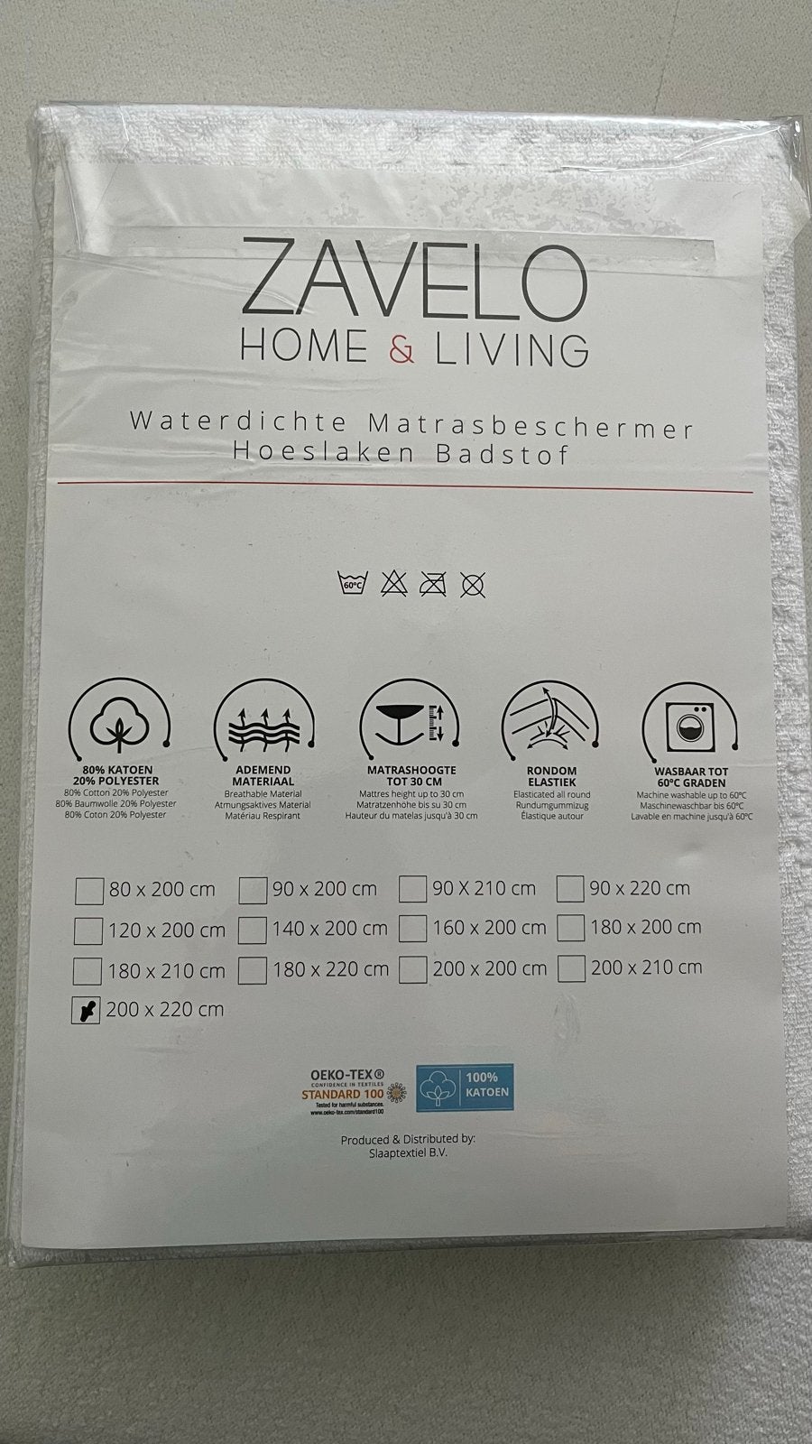Zavelo Waterdichte Matrasbeschermer Hoeslaken Badstof, Matrasbeschermer, Wit, Katoen, Ophalen of Verzenden